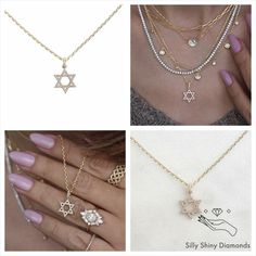 Large Star of David Diamond Pendant Gold Necklace ♥
 #DiamondAddict #DiamondJewelry #DiamondAdornments #ShineBright #StatementNecklace #FineJewelry #DiamondCrush #NecklaceEnvy #ElegantDiamonds #DiamondFashion Judaica Jewelry, Rainbow Pearl, Star David, Rainbow Opal, Star Of David Pendant, Engagement Ring Shapes, Gemstone Engagement, Heart Gemstone, Pendant Gold