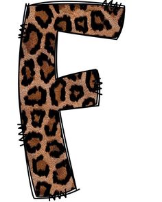 the letter f is made up of leopard print