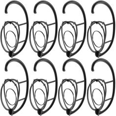 twelve black wrought iron wall hooks with curved ends, set of 12 by the foot