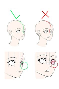 the steps to draw an anime character's face