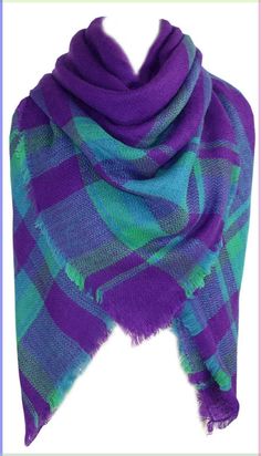 PRICES MAY VARY. Material: 100% Acrylic (cashmere-like fabric); very soft and comfortable and keep you warm Large and cozy shawl - This oversized tartan wrap scarf measures 55”x55”. It it a big square scarf, which can be folded in a triangle and wrapped around your neck. So you can wear them as a thick scarves or use it as a shawl poncho, or even a blanket. Versatile and stylish – Designed in versatile and various colors, easy to wear and pair with many different outfits. Fashionable and stylish Big Square Scarf, Tartan Shawl, Blanket Scarves, Thick Scarf, Scottish Fashion, Cozy Scarf, Cashmere Shawl, Large Scarf