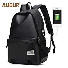 AUGUR PU Leather USB Charger Outdoor Travel Backpack Men Women Bag - Black - 5B51662112 - Bags, Men's Bags, Men's Backpacks  #MensBackpacks #Bags # #Men's #Bags # #Men's #Backpacks Men's Backpacks, Camouflage Backpack, Mens Backpack Travel, Backpack Reviews, Laptop Bag For Women, Luggage Bags Travel, Diaper Bag Backpack, Backpack Travel Bag, Men's Bags