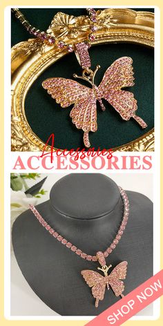 #KnowFashionStyle #Butterfly #NecklacePendant Elegant Multicolor Butterfly Necklace As Gift, Pink Butterfly Necklace, Elegant Pink Butterfly Necklace, Butterfly Shaped Necklace With Large Pendant, Pink Butterfly Charm Necklace, Luxe Jewelry, Waist Chain, Butterfly Necklace, Wholesale Fashion