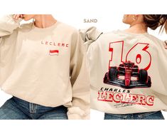 "FREE shipping on all additional items Charles Leclerc Formula One T-shirt \"---How To Order --- 1-) Please, check and review all photos 2-) Choose your t-shirt size and color *Different styles of shirts may have different shades of same color choice due to different manufacturer brands. *For this reason, we recommend you to match shirts from the same styles if you want precisely matching colors (exa. Unisex,Sweater, Hoodies, etc.). *If you want perfect matching you can choose \"\"BLACK\"\" or \ Car Hoodies, Ideas Emprendimiento, F1 Merch, F1 2023, Cars Clothes, Disney Couple Shirts, Car Shirts, Ferrari F1, Unisex Sweater