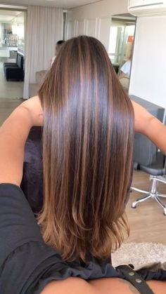 Black Hair To Caramel Brown, Long Straight Hair Color Ideas, Summer Highlights For Dark Brown Hair Olive Skin, Dark Brown Hair With Peekaboo Highlights, Warm Brunette Highlights, Carmel Color Hair, Caramel Balayage Honey, Warm Caramel Balayage Honey, Caramel Balayage Brunette