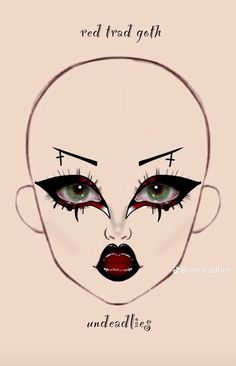 Makeup Ideas Drawing, Gothic Makeup Tutorial, Makeup Face Charts, Swag Makeup, Alternative Makeup