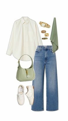 Outfit Inspo Hijabi, Beige Green Color, Green Color Combination, Modest Summer Fashion, Modest Fashion Hijab, Cute Modest Outfits, Hijabi Outfits Casual, Casual Day Outfits