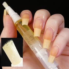 Cuticle oil helps keep your nails healthy, plus naturally strong, supple and smooth. Our cuticle oil is made from a mixture of 100% pure natural oils, with jojoba and tamanu being the primary ingredients. This oil comes in a 3 ml quick application brush pen, with the same delicious honey scent as in our cuticle butter.Recommended to use at least once per day for best results. Simply brush oil onto nail and cuticle, then gently massage in the oil to your nail bed and cuticle area. If nails or cut Cuticle Butter, Pen Image, Nail Therapy, Grow Nails Faster, Nails Healthy, Dog Poems, Cuticle Oil Pen, Orange Nail Polish, Oil Pen