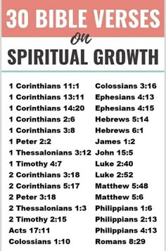 the bible verses on virtual growth with an orange background and white lettering that reads 30 bible