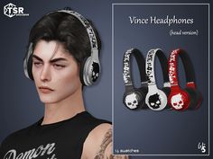 the headphones are designed to look like they have skull headsets on their ears