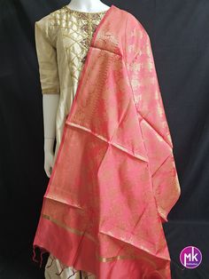 Banarasi Silk Dark Peach color Dupatta with floral weaving - MK Fashionkart Fabric  Saree : Banarasi Silk  Length : 2.25 meter Color     : Dark Peach Washing instructions : Dry wash only. Note :  10% Colors may vary slightly due to lighting. If you are interested in purchasing this item and have any questions about this item, please feel free to send us a message. SHIPPING : Ready to ship in 1 business day. This item will be shipped from The United States. Floral Weaving, Dark Peach Color, Saree Banarasi, Jewelry Care Instructions, Readymade Blouse, Peach Color, Weaving, Saree, Silk