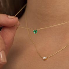 Made to Order
Gold Kt: 14K (also available in 18K)
Available Gold Color: Rose Gold, Yellow Gold, White Gold
Heart Shape Emerald: 1 pc 4x4 MM
Emerald Carat Weight: 0.30 ctw Emerald Jewellery, Jewerly Set, Women Choker Necklace, Necklace Outfit, Bride Necklace, Emerald Necklace, Classy Jewelry, Emerald Jewelry, Hand Jewelry