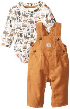 Carhartt Baby-Boys Canvas Bib Overall Set, Carhartt Brown, 24 Months Carhartt Baby Boy, Baby Boy Fashion, Baby Outfits, Future Baby