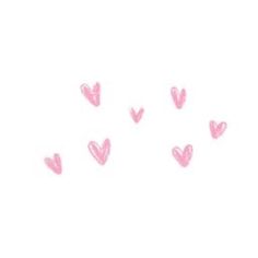 pink hearts are arranged on a white background