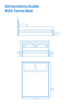 the measurements for a bed frame and headboard are shown in blue ink on a white background