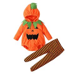 PRICES MAY VARY. Adorable Pumpkin Design: This Halloween baby outfit features an adorable pumpkin design, perfect for making your little one the star of any Halloween event. The bright orange color and cute jack-o'-Iantern face are sure to bring smiIes and compliments. Comfortable and Soft: Made from high-quality, soft cotton material, this Halloween romper maximum comfort for your baby. The breathable fabric is gentle on your baby's skin, keeping them cozy and happy all day long. Easy to Wear: Halloween Kostüm Baby, Baby Pumpkin Costume, Pumpkin Leggings, Halloween Romper, Footed Leggings, Newborn Halloween, Pumpkin Costume, Boys And Girls Clothes, Boy Halloween Costumes