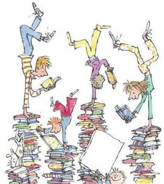 an image of children doing tricks on books