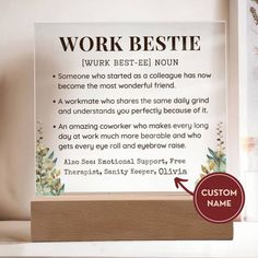 a wooden plaque with the words work best written on it