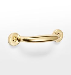 a gold door handle on a white background