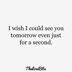 a quote that says i wish i could see you tomorrow even just for a second