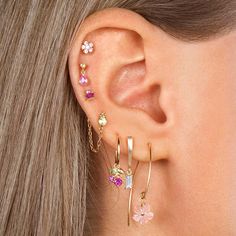 Wild Cherry Fruit Loop Earring Piercing Inspiration, Grunge Looks, Types Of Ear Piercings, Snakebites, Multiple Ear Piercings