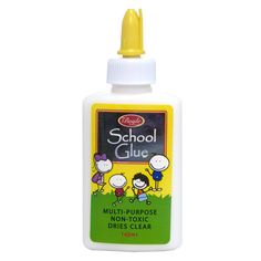 a bottle of school glue for children's hand sanitizers on a white background