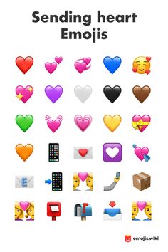 the cover of sending heart emojts is shown with hearts and other emoticions