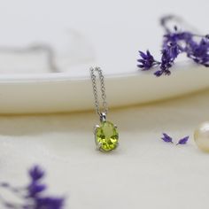 14k White Gold Natural Peridot Pendant Necklace, Green Peridot Necklace, Handmade Pendant, Oval Peridot Gemstone, Gift for Her   ►Gemstone:  Natural Peridot ►Base Metal: 925 Sterling Silver ►Gross Weight - 2.5 gm ★Gemstone size: ★ Stone - 6*8 mm ★ Stone Weight- approx. 1.5 carat ► Band measure- ★Band measurements: approx. 1.8mm wide, approx. 1.5mm thick ♥ Packaging: All jewelry comes in a beautiful and careful packaging 🛍 If the item is going directly to the gift recipient please leave us a note during checkout so we don't include the invoice. ★Free Shipping to all countries orders. ★Any problems or questions don't hesitate to get in touch, we will get back to you asap. ★On customers demand we provide certificate also. Our Certificate is Chargeable so please ask if you want. ★ Jewelry car Peridot Pendant, Peridot Necklace, Necklace Green, Peridot Gemstone, Green Peridot, Wedding Jewellery Necklace, Jewelry Cleaner, Handmade Pendant, Necklace Handmade