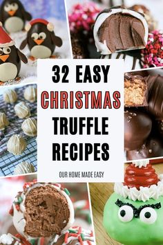 Get ready to dive into the holiday season with our delightful list of 32 Easy Homemade Christmas Truffle Recipes. Whether you're looking for Christmas truffle party ideas, truffle cake pops or simple Christmas truffle bites, we've got it all. These easy homemade recipes are perfect for impressing your guests and creating lasting memories. Let the holiday magic begin! Truffle Bites, Truffles Christmas, Truffle Dessert, Truffle Recipe Christmas, Holiday Truffles, Truffle Recipes, Christmas Truffles