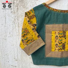 Sleeveless Blouse Designs, Patchwork Blouse, Cotton Saree Blouse