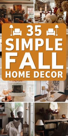 the cover of 35 simple fall home decor