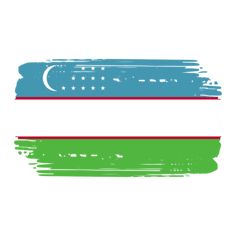 the flag of uzbekistan painted with brush strokes