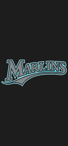 the mariners logo is shown on a black background with blue and green lettering that reads,