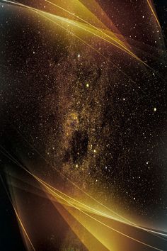 an abstract background with yellow lines and stars in the center, as well as dark space