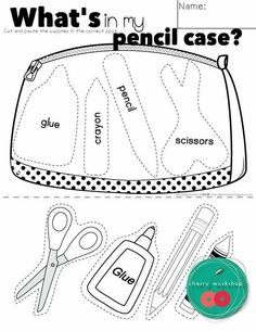 In My Pencil Case, My Pencil Case, School Objects, Back To School Worksheets, Kindergarten Prep, English Activities For Kids, Back To School Crafts, School Printables, English Classroom