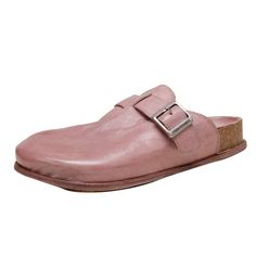 dwarves205-13 slippers 5.5 Pink Flat Leather Clogs With Buckle Closure, Leather Flat Clogs With Buckle Closure, Leather Mules With Textured Footbed, Leather Closed Toe Mules With Textured Footbed, Leather Slip-on Mules With Textured Footbed, Flat Leather Mules With Textured Footbed, Pink Leather Slip-on Mules, Leather Clogs With Textured Footbed And Flat Heel, Pink Leather Clogs With Removable Insole