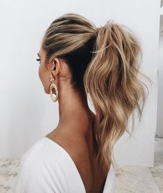 Hair In A Ponytail, Casual Wedding Hair, Wedding Hair Trends, A Ponytail, Wedding Hair And Makeup