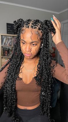 Short Box Braids Hairstyles, Hairstyles For Teens, Big Box Braids Hairstyles, Goddess Braids Hairstyles, Box Braids Hairstyles For Black Women, Cute Braided Hairstyles, Braided Cornrow Hairstyles, Cute Box Braids Hairstyles