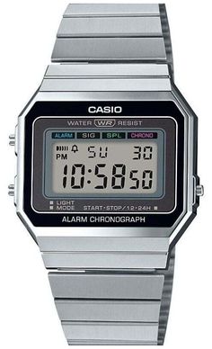 Casio Vintage | Silver Bracelet | Digital Dial | A700WE-1AEF Watch First Class Watches Brand Authorised UK Retailer Item Description We are an authorised retailer, based in the United Kingdom, for more than 150 brands of watches and jewellery. All items are complete with the official manufacturer warranty (see below) and are 100% genuine. Rated excellent on both eBay and Trustpilot by over 15,000 independent reviews, you can shop with confidence. Casio Vintage | Silver Bracelet | Digital Dial | Casio is an electronics manufacturing company that was founded in 1946 by Tadao Kashio. The brand has a versatile portfolio, from musical instruments and digital cameras to analogue and digital watches. The company rose to popularity quickly after releasing its first-ever product, a cigarette holder Casio Digital, Casio Vintage, Light Emitting Diode, Led Backlight, Unisex Watches, Digital Cameras, Stainless Steel Band, Glass Crystal, Classic Collection