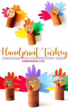 Cardboard Roll Handprint Turkey Craft Pilgrim Hat Craft