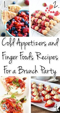 collage of different appetizers and finger foods recipes for brunch party