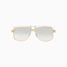 cazal-eyewear-mens-cazal-991-003-crystal-gold-sunglasses-cz0991sg003 Luxury Clear Men's Sunglasses, Luxury Gold Shield Sunglasses For Men, Luxury Rimless Sunglasses With Metal Frame, Gold Anti-reflective Sunglasses For Outdoors, Cazal Eyewear, Mens Eyewear, Gold Sunglasses, Silver Mirrors, Sunglasses Sale