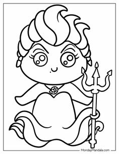 the little mermaid coloring page for kids