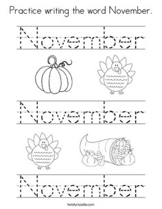 the worksheet for november with pictures of pumpkins and other things on it