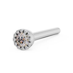 Make a graceful statement with our 1.5mm Diamond Perlage Milgrain Nose Ring. With a slightly larger size than our Teeny 1.2mm, this nose ring captures attention without overwhelming your features. This dainty size strikes a balance between subtlety and noticeable brilliance. Our exclusive, unique Perlage Bezel setting enhances the beauty of the genuine conflict-free diamond, adding a touch of intricate detailing. Each small bead is meticulously placed around the setting to reflect the diamond's Diamond Nose Ring, Vs1 Diamond, Nose Shapes, Nose Stud, Gold Platinum, Conflict Free Diamonds, Diamond Clarity, Piercing Jewelry, Bezel Setting