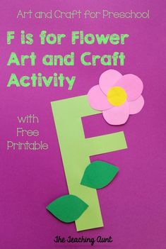 a book with paper flowers on it and the title is f is for flower art and craft activity