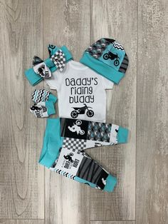 Motocross Baby Girl Outfit, Coming Home Baby Girl Outfit, Take Home Newborn Outfit, Girl Layette, Riding Buddy, Baby Shower Gift by DarlinDivasandDudes on Etsy Cute Unisex Playtime Sets, Newborn Outfit Girl, Newborn Mittens, Motocross Baby, Baby Boy Baseball, Baby Bike, Girls Thanksgiving, Dirt Bike Girl, Baby Girl Outfit