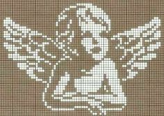 a cross stitch pattern with two people walking