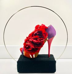 "High Heel Shoe Artificial Floral Arrangement  Approx 8-12\" height  * Stand not included *" Hot Pink High Heels, Orange High Heels, Pink High Heel Shoes, Red High Heel Shoes, Gold High Heels, Artificial Floral Arrangements, Pink High Heels, Red High Heels, White Purses