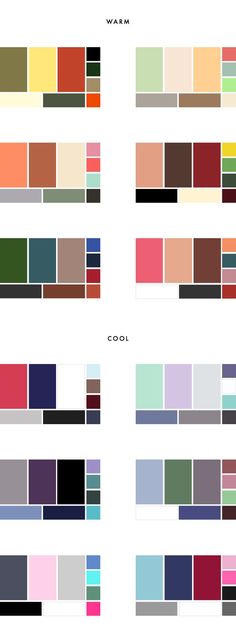 the color scheme for different colors and shapes